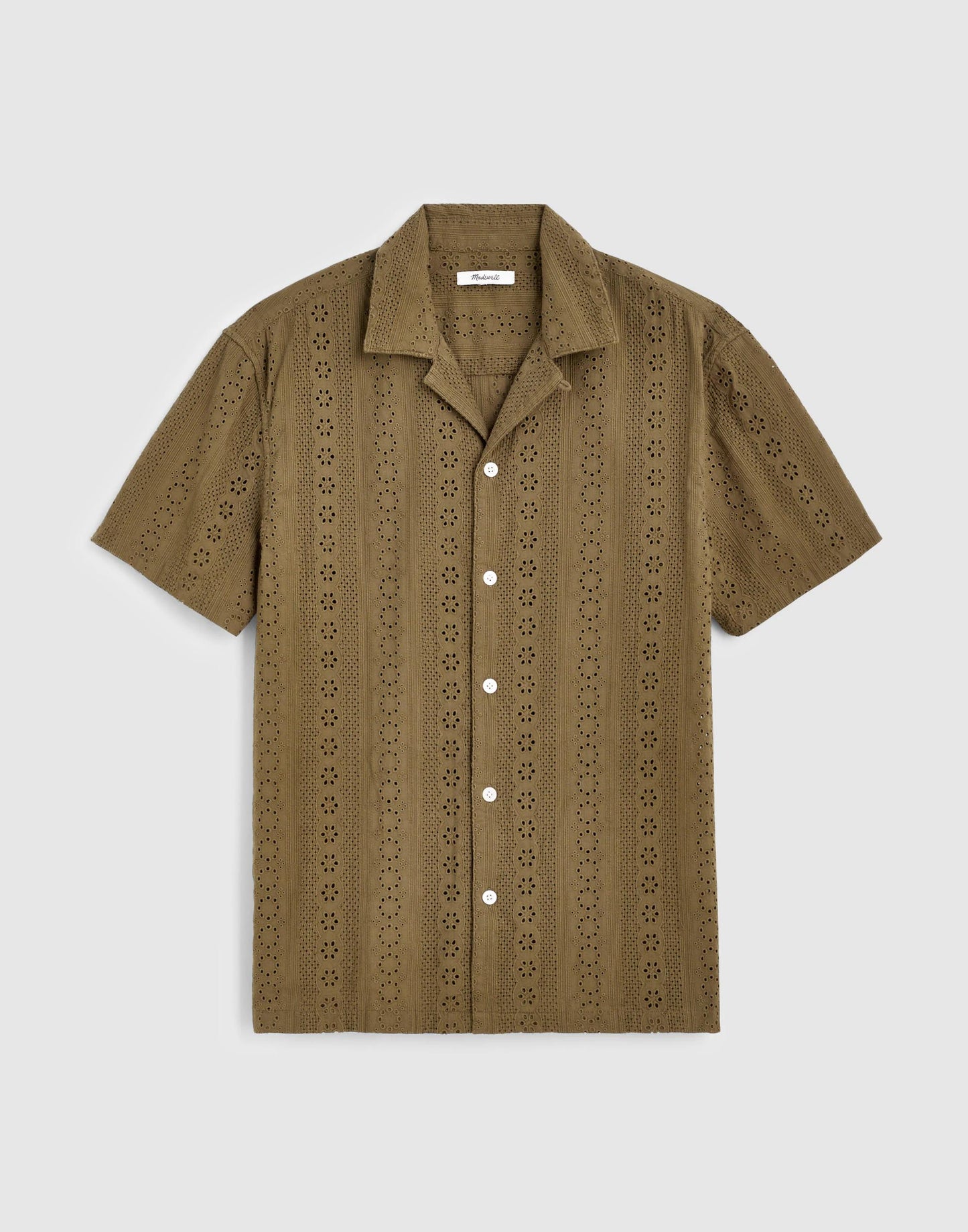 Madewell Camp-Collar Short-Sleeve Shirt in Embroidered Cotton