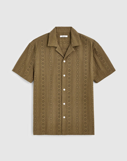 Madewell Camp-Collar Short-Sleeve Shirt in Embroidered Cotton