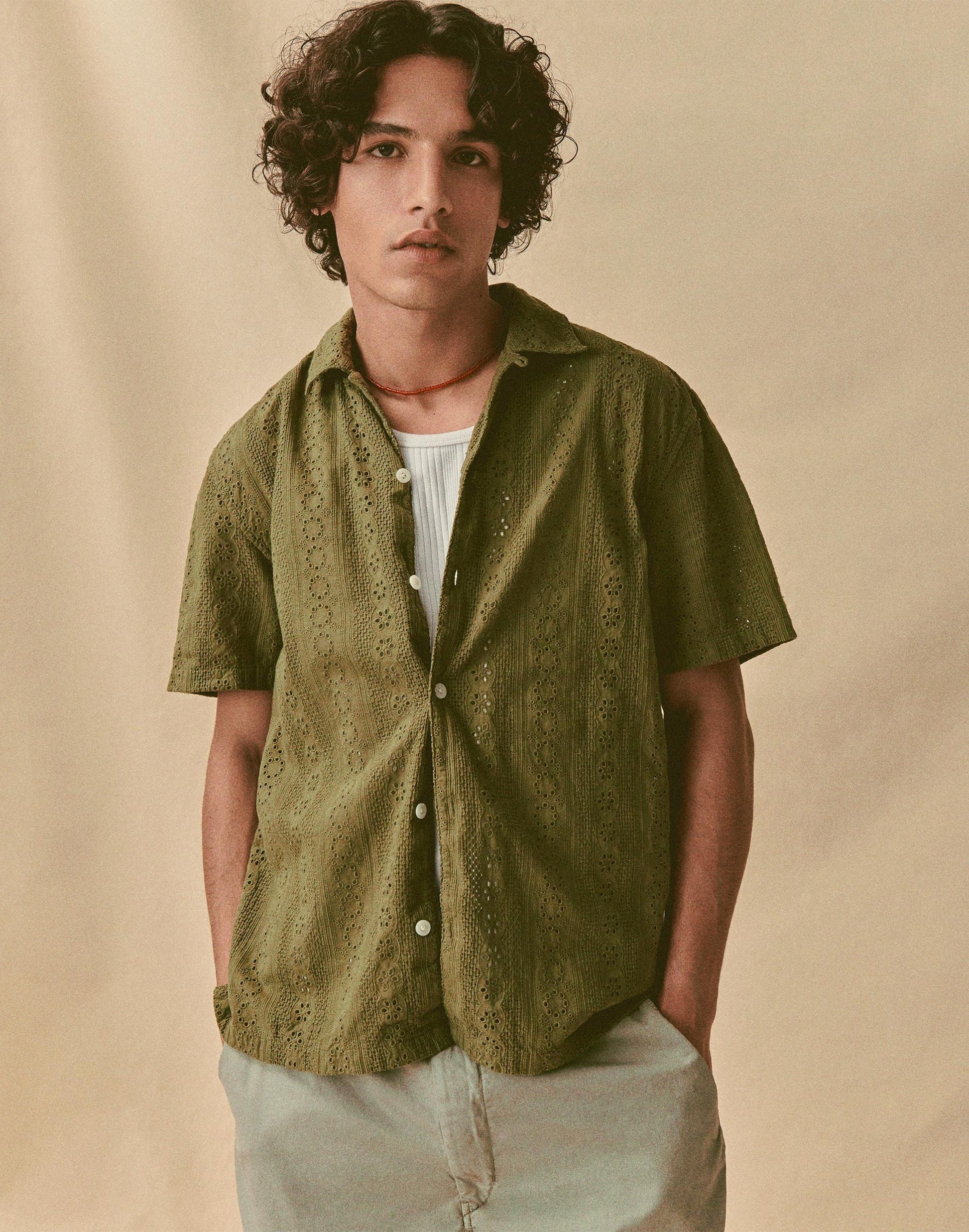 Madewell Camp-Collar Short-Sleeve Shirt in Embroidered Cotton