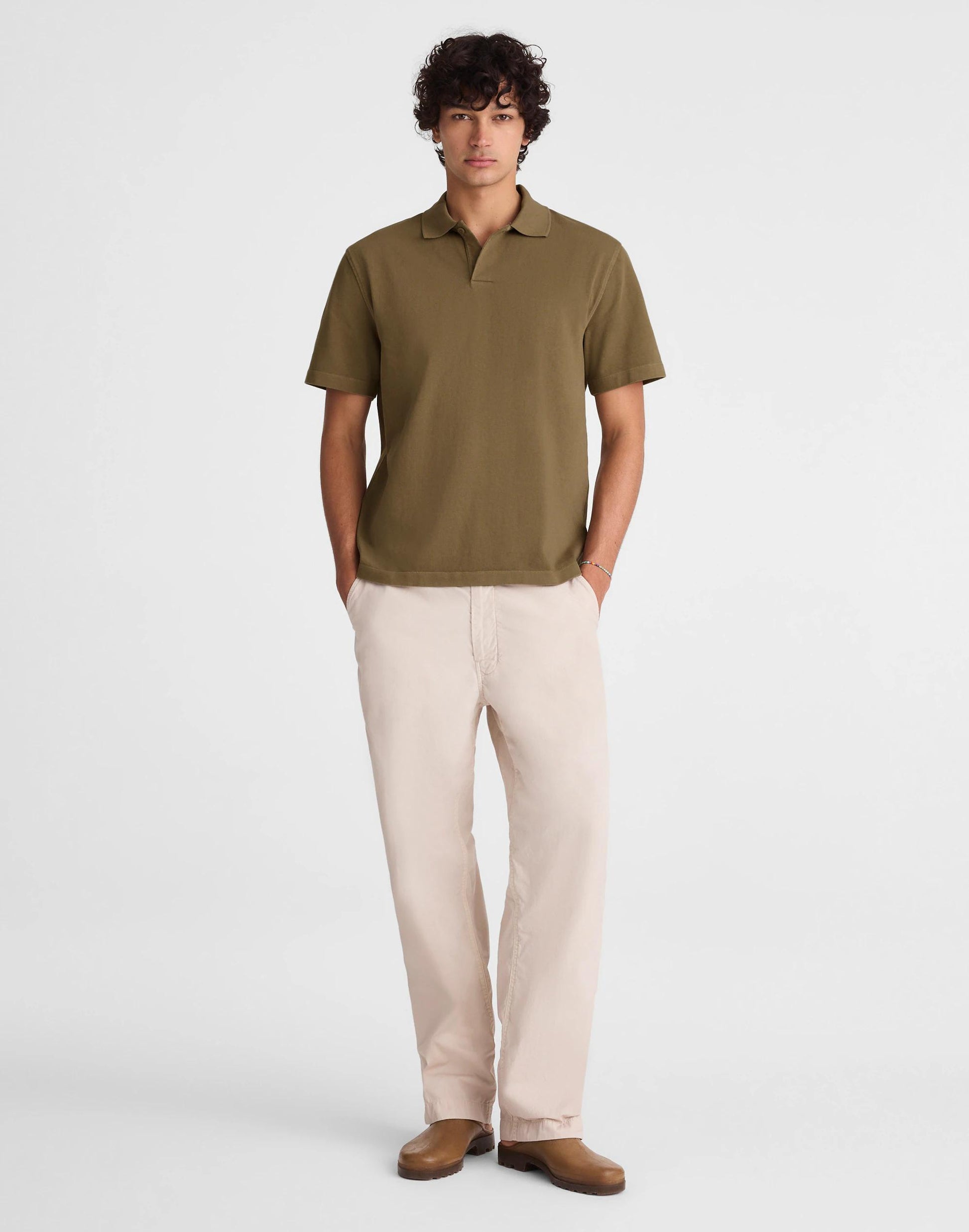 Madewell Short-Sleeve Compact-Knit Polo