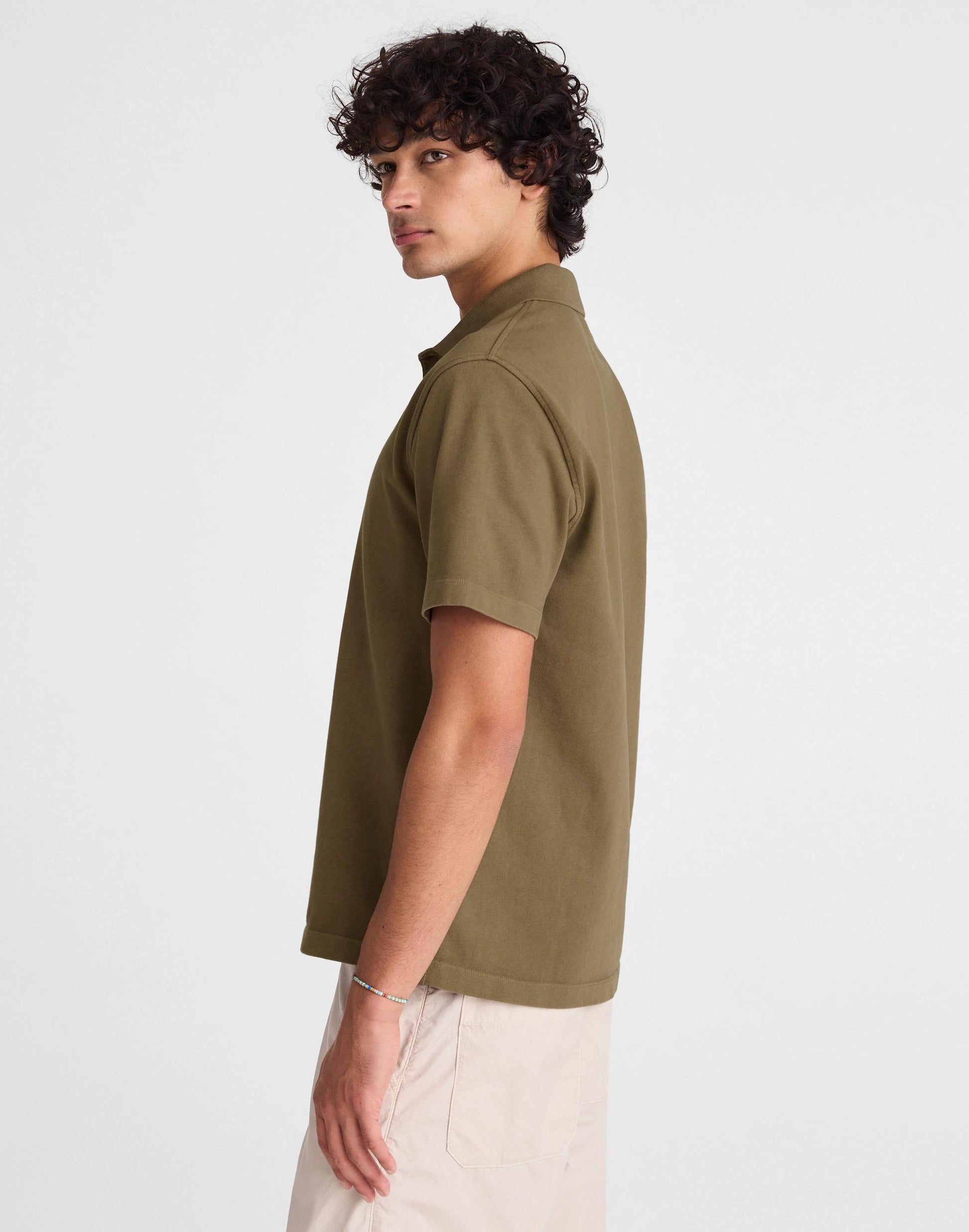 Madewell Short-Sleeve Compact-Knit Polo