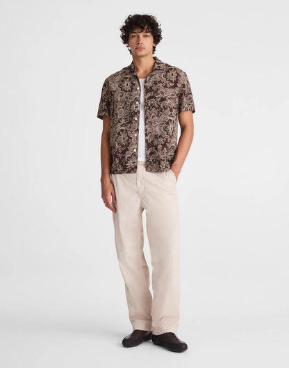 Madewell Short-Sleeve Camp Shirt in Archive Linen Blend