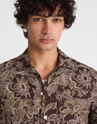 Madewell Short-Sleeve Camp Shirt in Archive Linen Blend