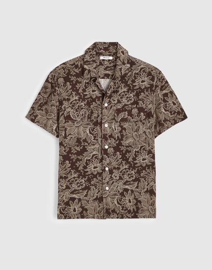 Madewell Short-Sleeve Camp Shirt in Archive Linen Blend
