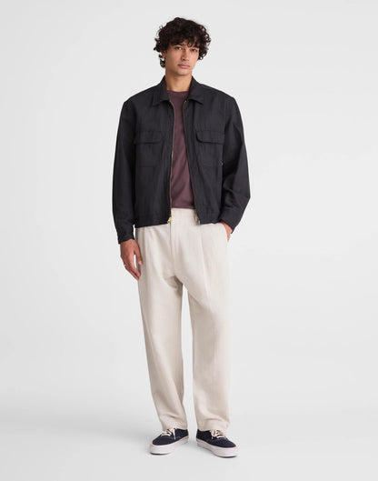 Madewell Double-Pleated Trousers in Meridian Linen Blend