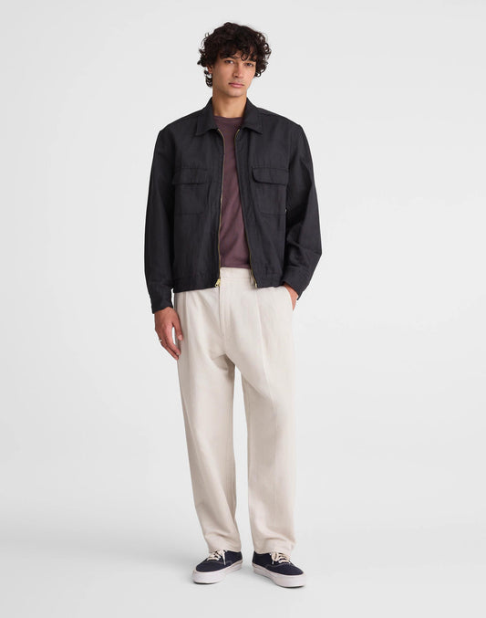 Madewell Double-Pleated Trousers in Meridian Linen Blend