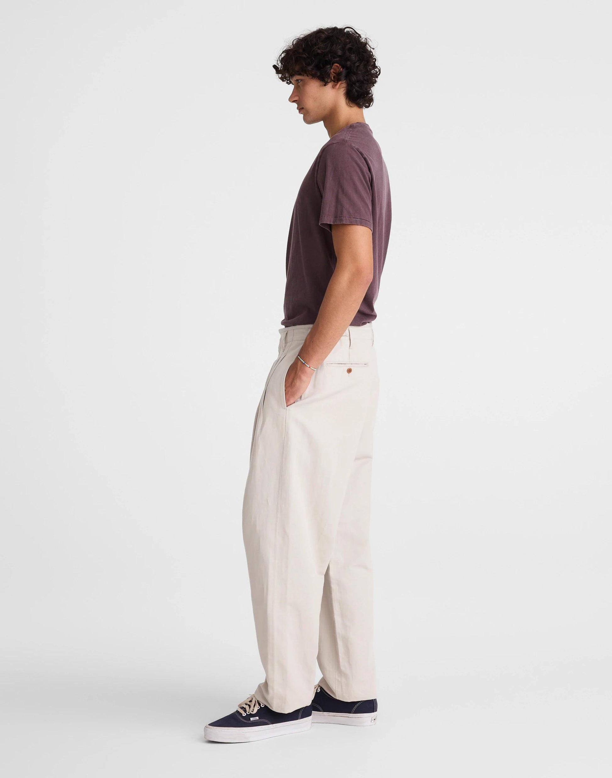 Madewell Double-Pleated Trousers in Meridian Linen Blend