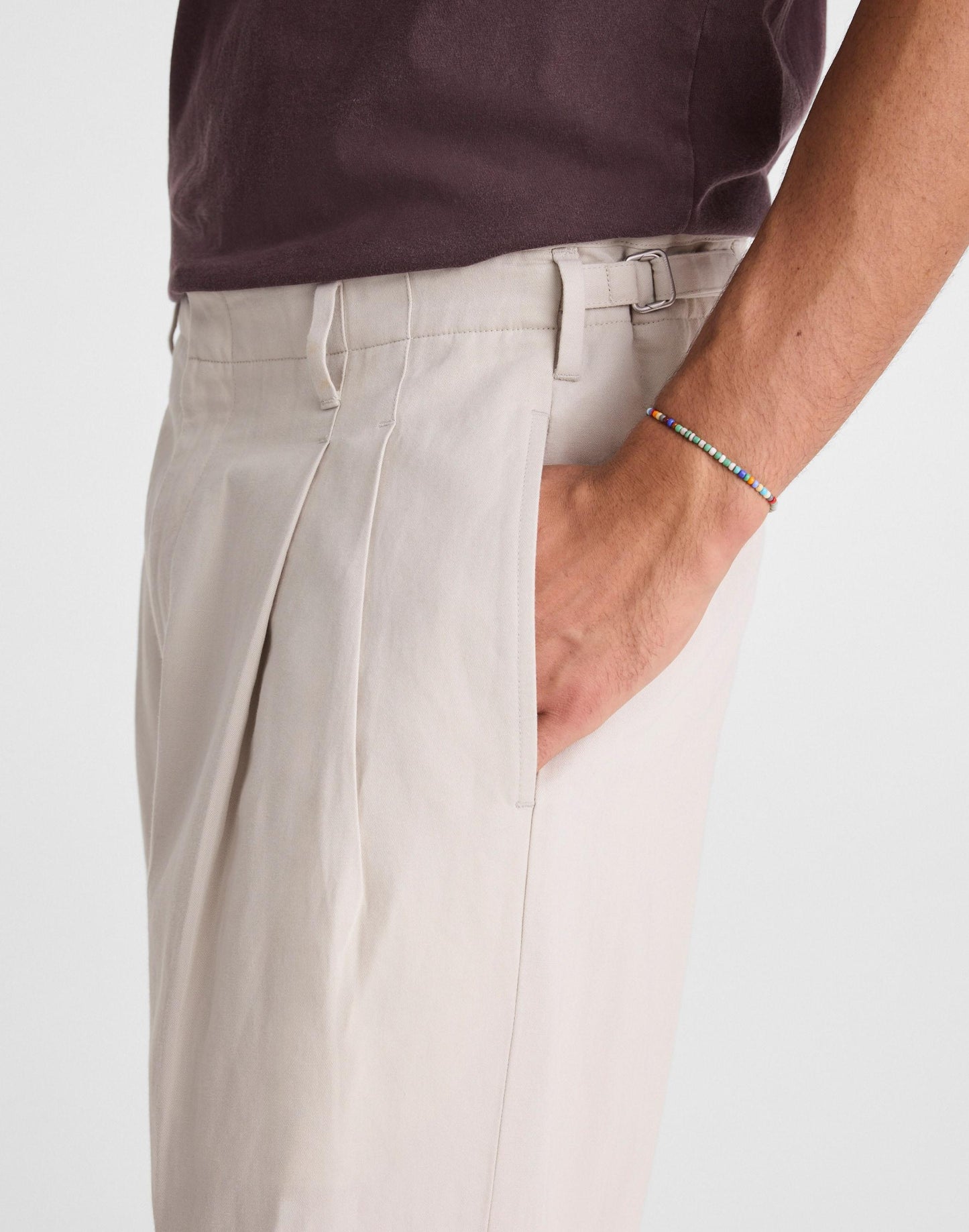 Madewell Double-Pleated Trousers in Meridian Linen Blend