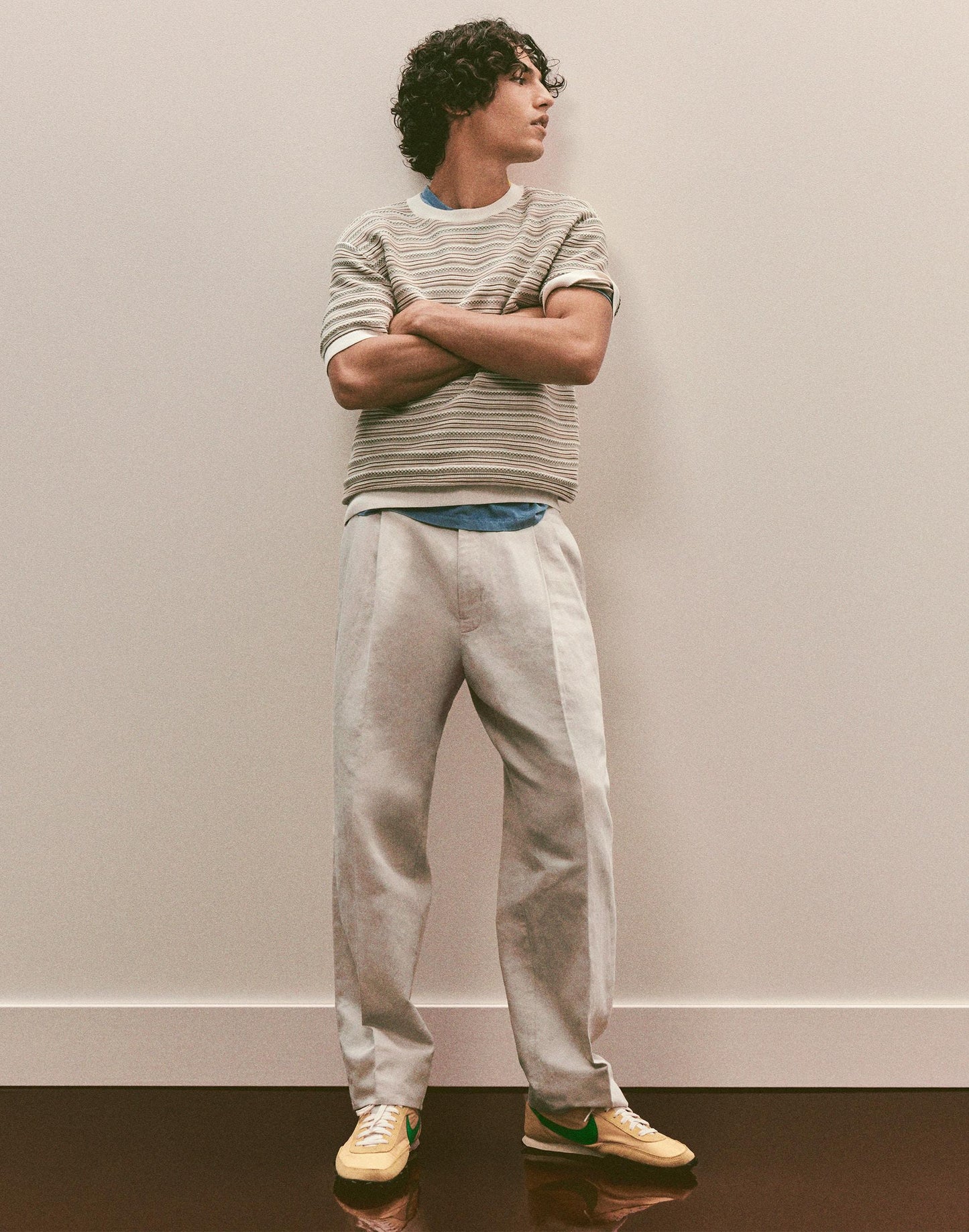 Madewell Double-Pleated Trousers in Meridian Linen Blend