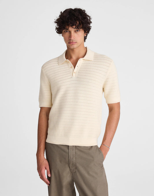 Madewell Textured Open-Stitch Polo