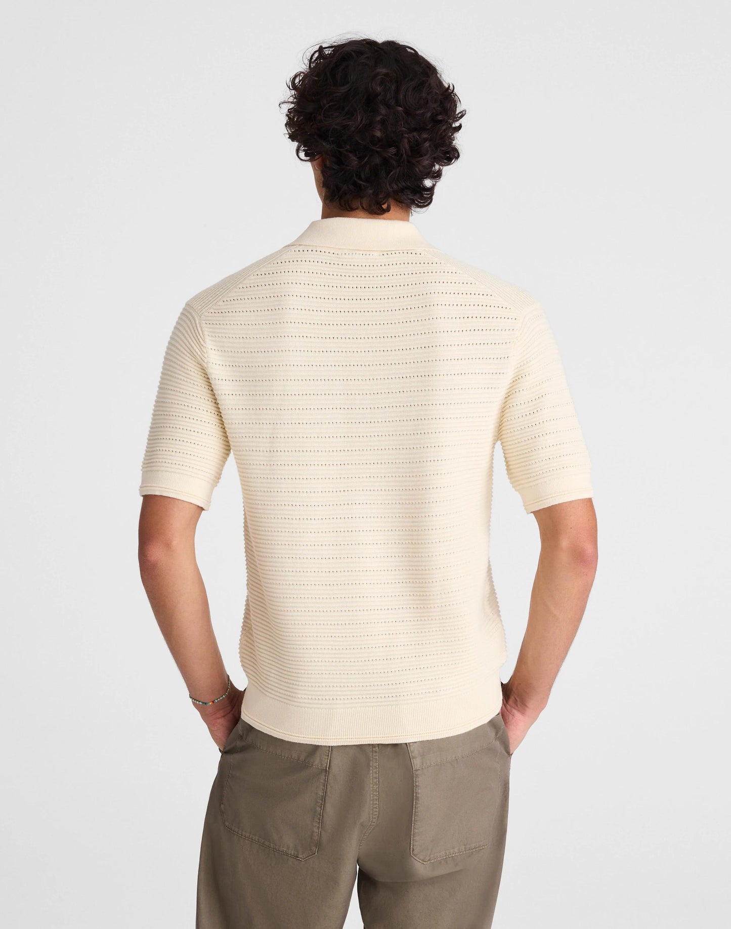 Madewell Textured Open-Stitch Polo