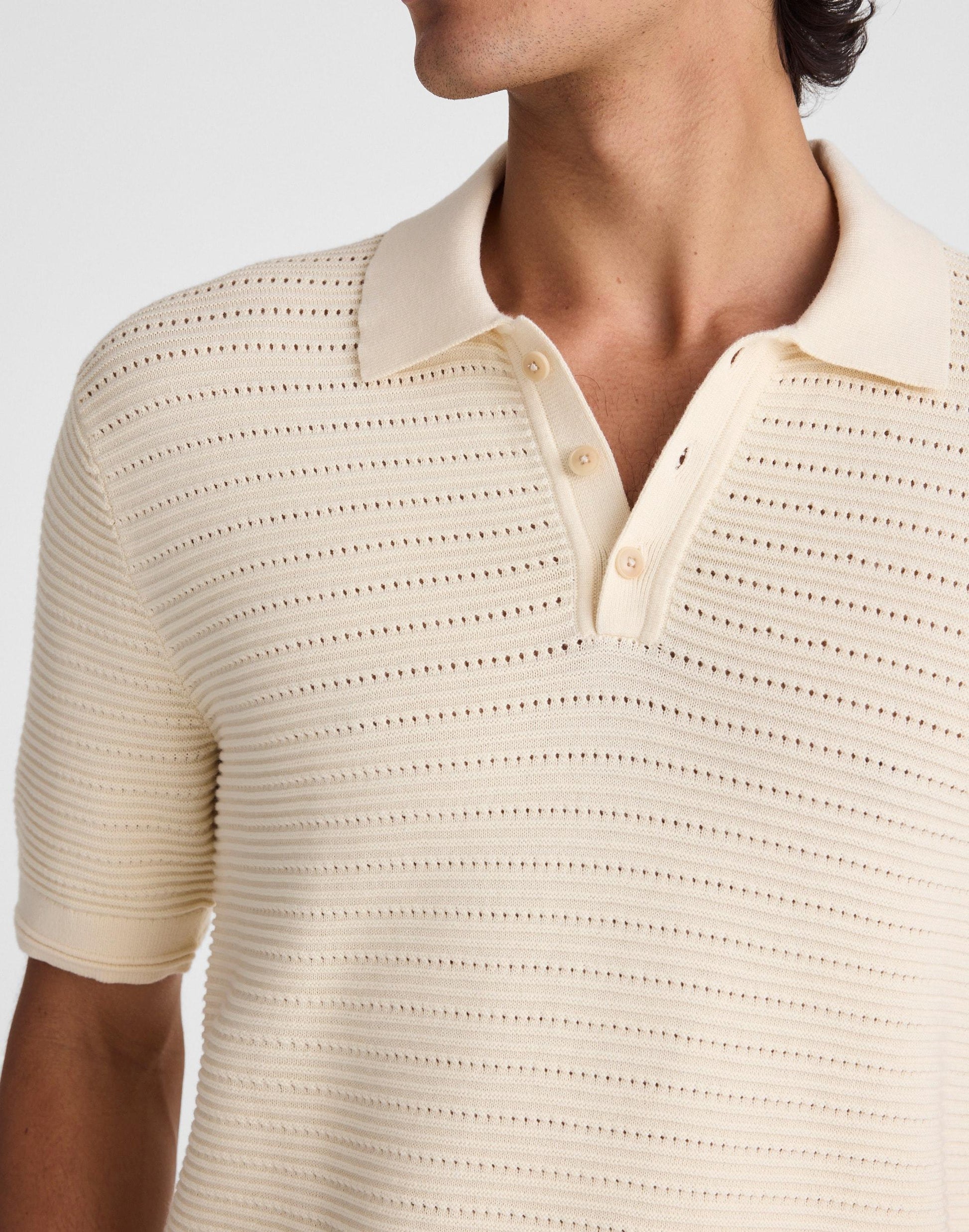 Madewell Textured Open-Stitch Polo