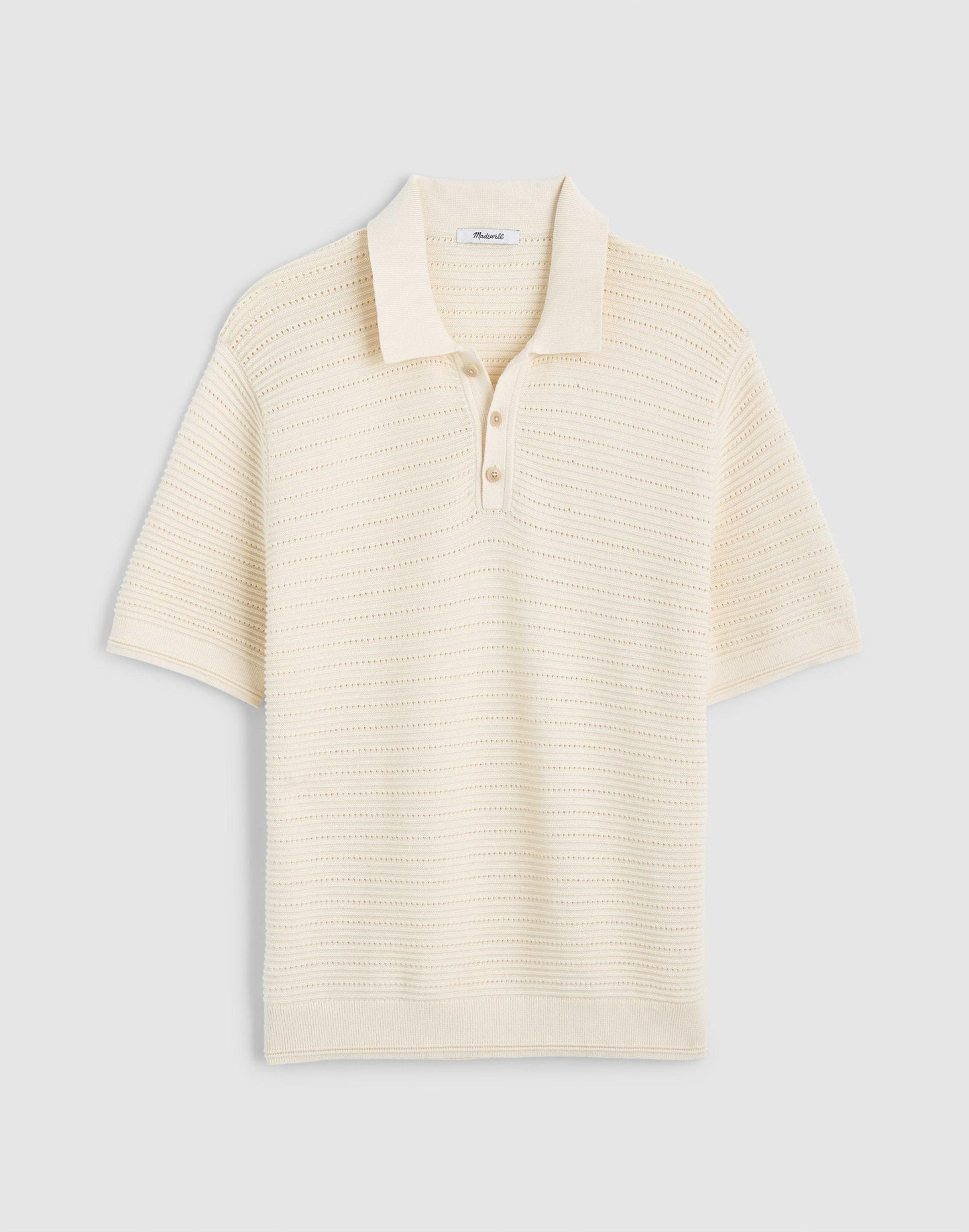 Madewell Textured Open-Stitch Polo