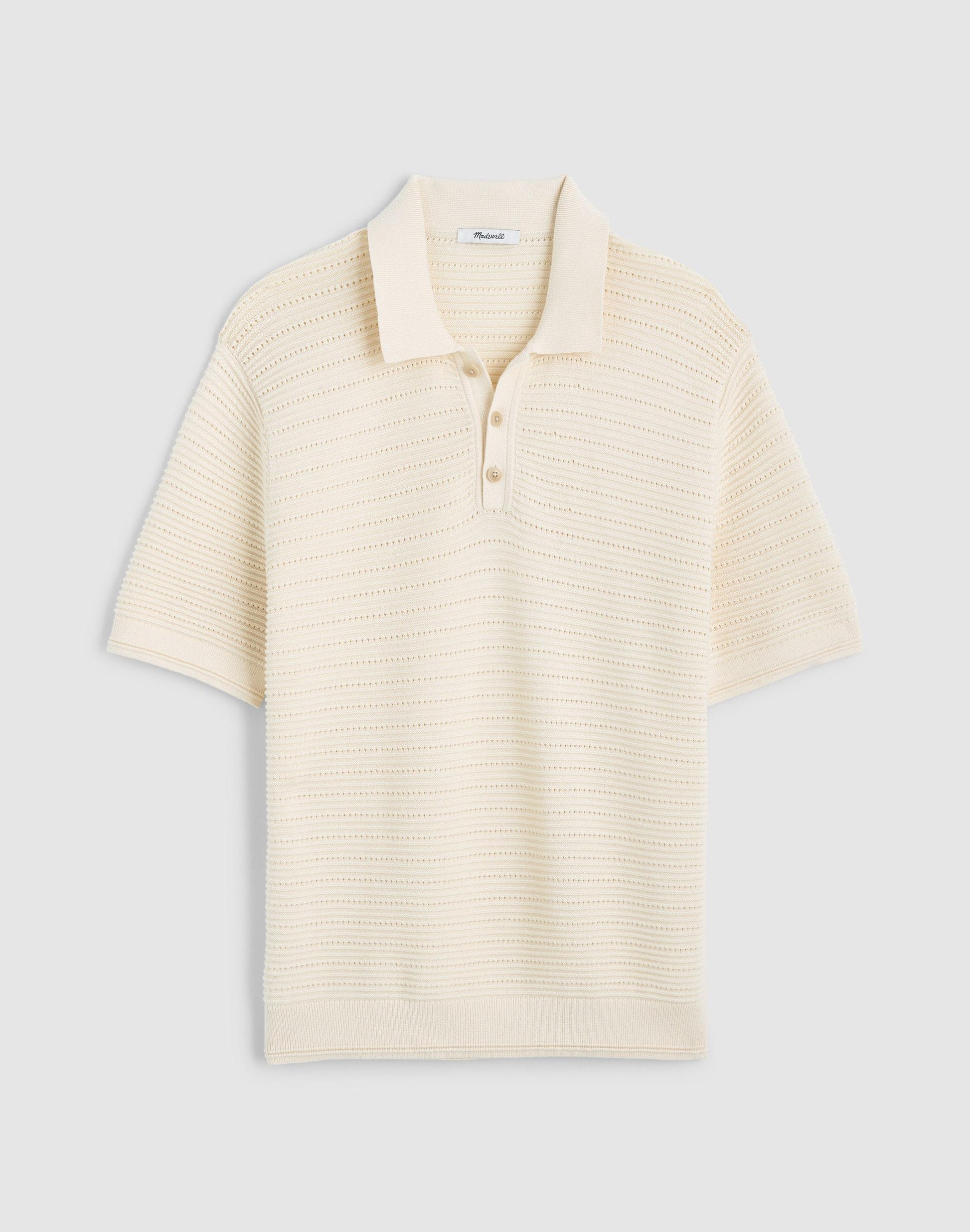 Madewell Textured Open-Stitch Polo
