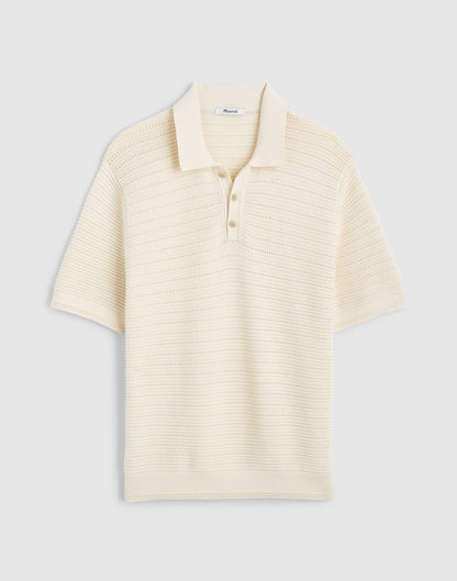 Madewell Textured Open-Stitch Polo