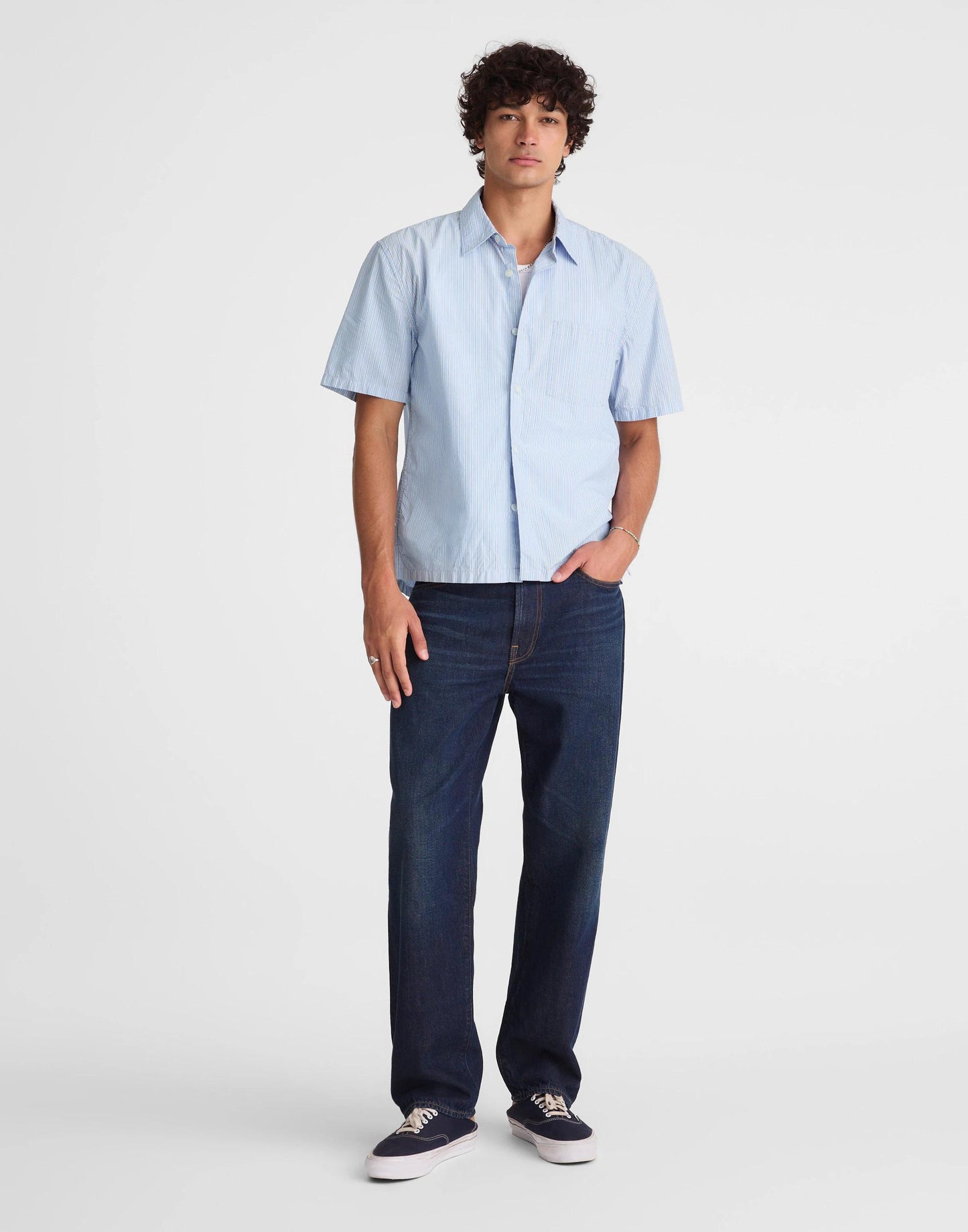 Madewell Boxy Cropped Shirt in Crisp Poplin