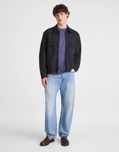 Madewell Zip-Front Jacket in Meridian Linen Blend
