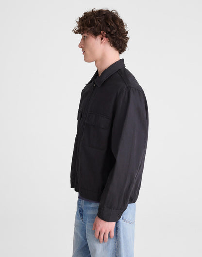 Madewell Zip-Front Jacket in Meridian Linen Blend