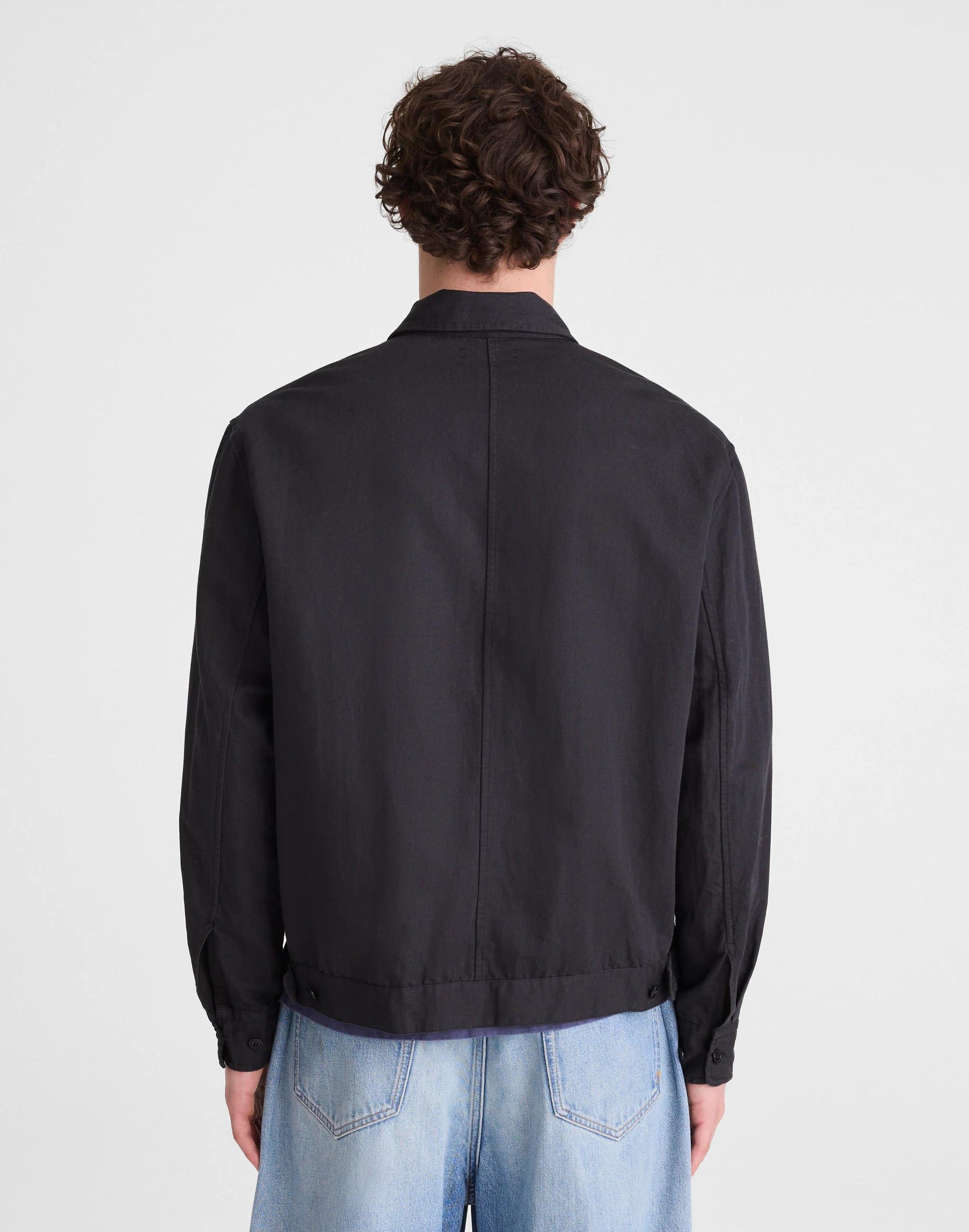 Madewell Zip-Front Jacket in Meridian Linen Blend