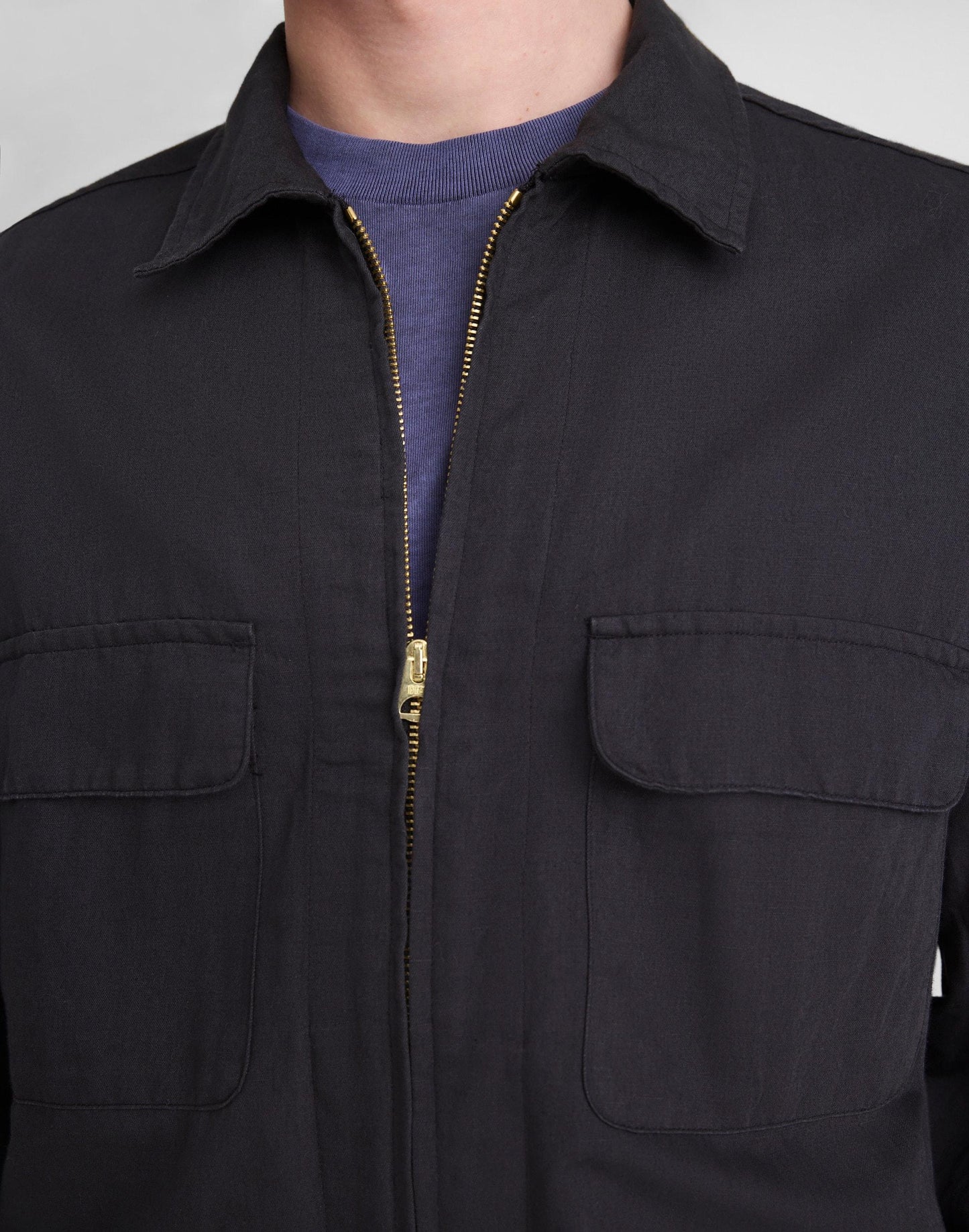 Madewell Zip-Front Jacket in Meridian Linen Blend