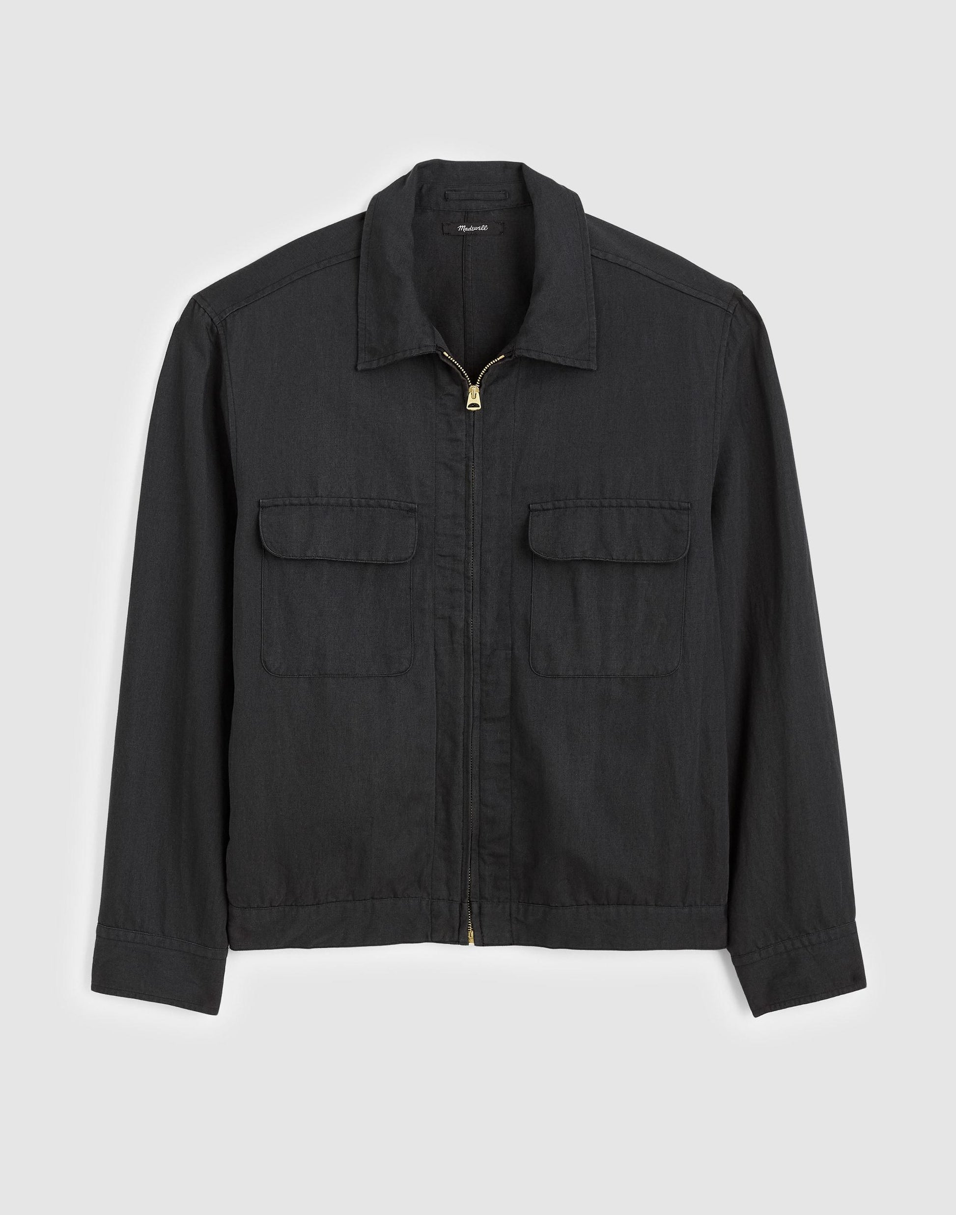Madewell Zip-Front Jacket in Meridian Linen Blend