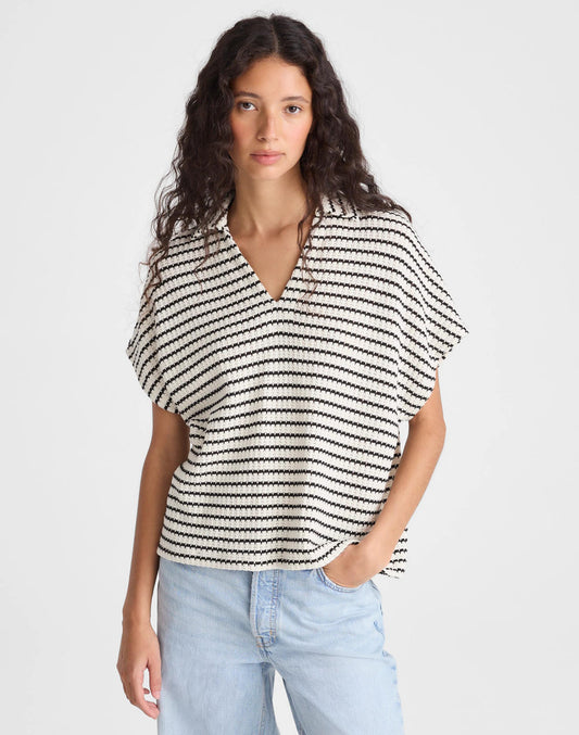 Madewell Textured-Knit Johnny-Collar Shirt