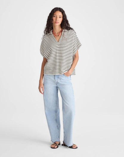 Madewell Textured-Knit Johnny-Collar Shirt