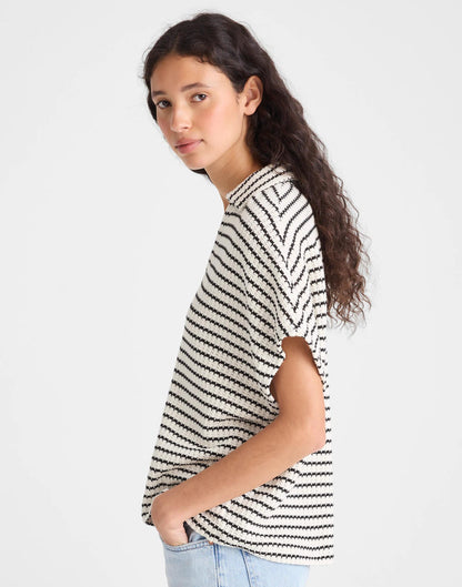 Madewell Textured-Knit Johnny-Collar Shirt