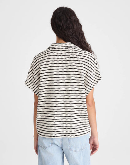 Madewell Textured-Knit Johnny-Collar Shirt
