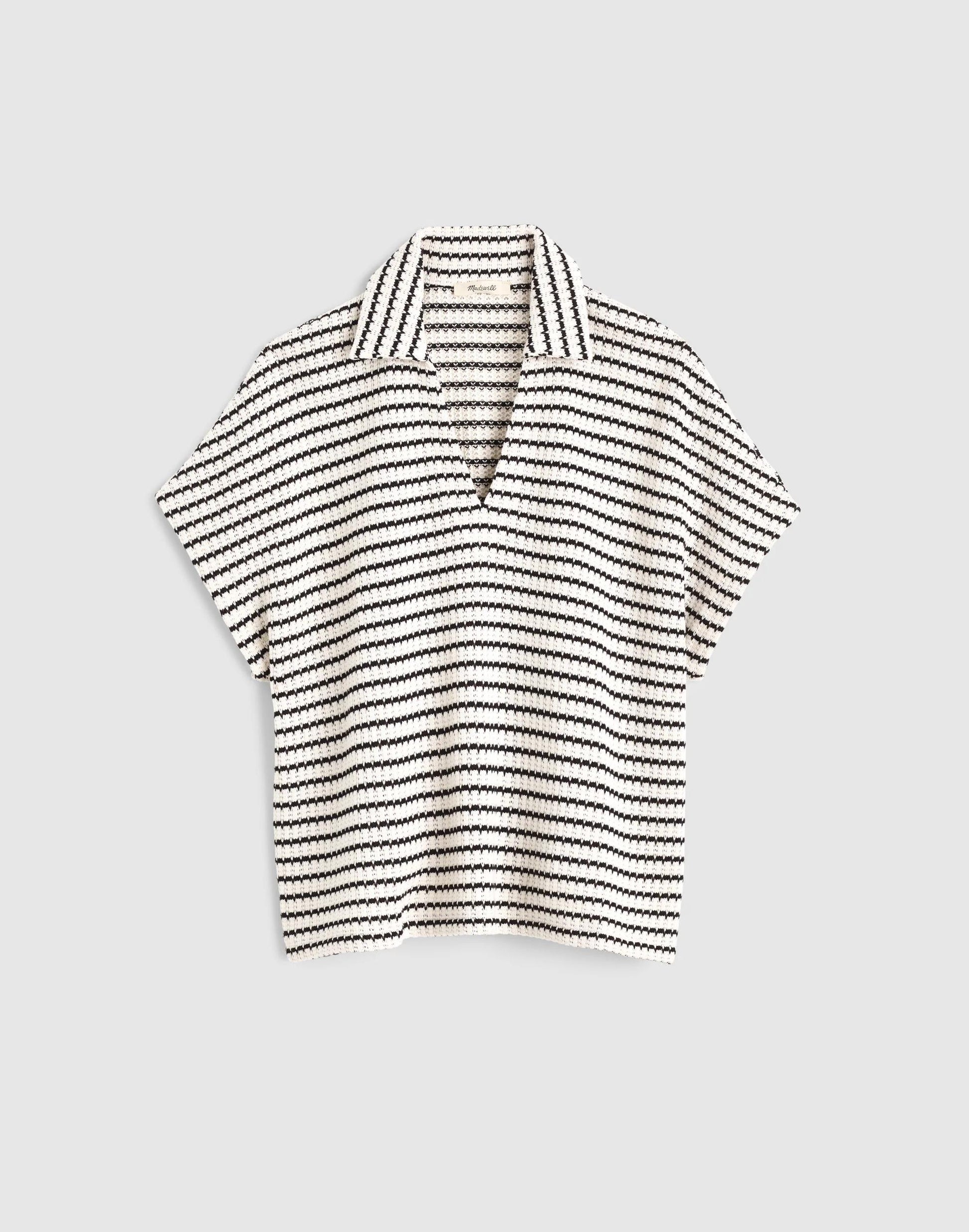 Madewell Textured-Knit Johnny-Collar Shirt
