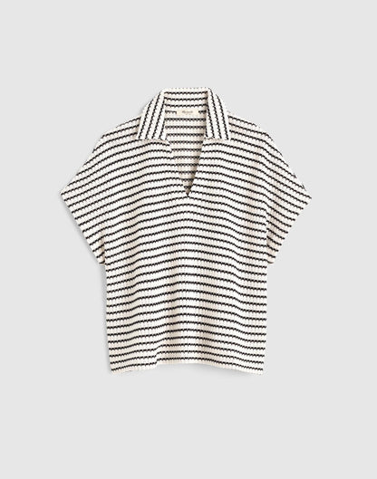 Madewell Textured-Knit Johnny-Collar Shirt
