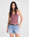 Varisty Red Tricolor Stripe