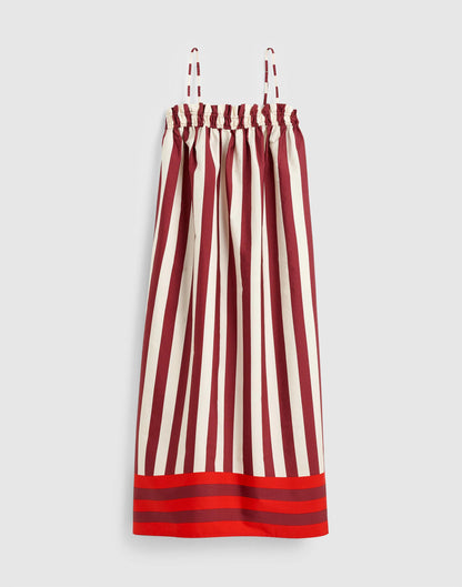 Madewell Ruffle A-Line Midi Dress in Stripe