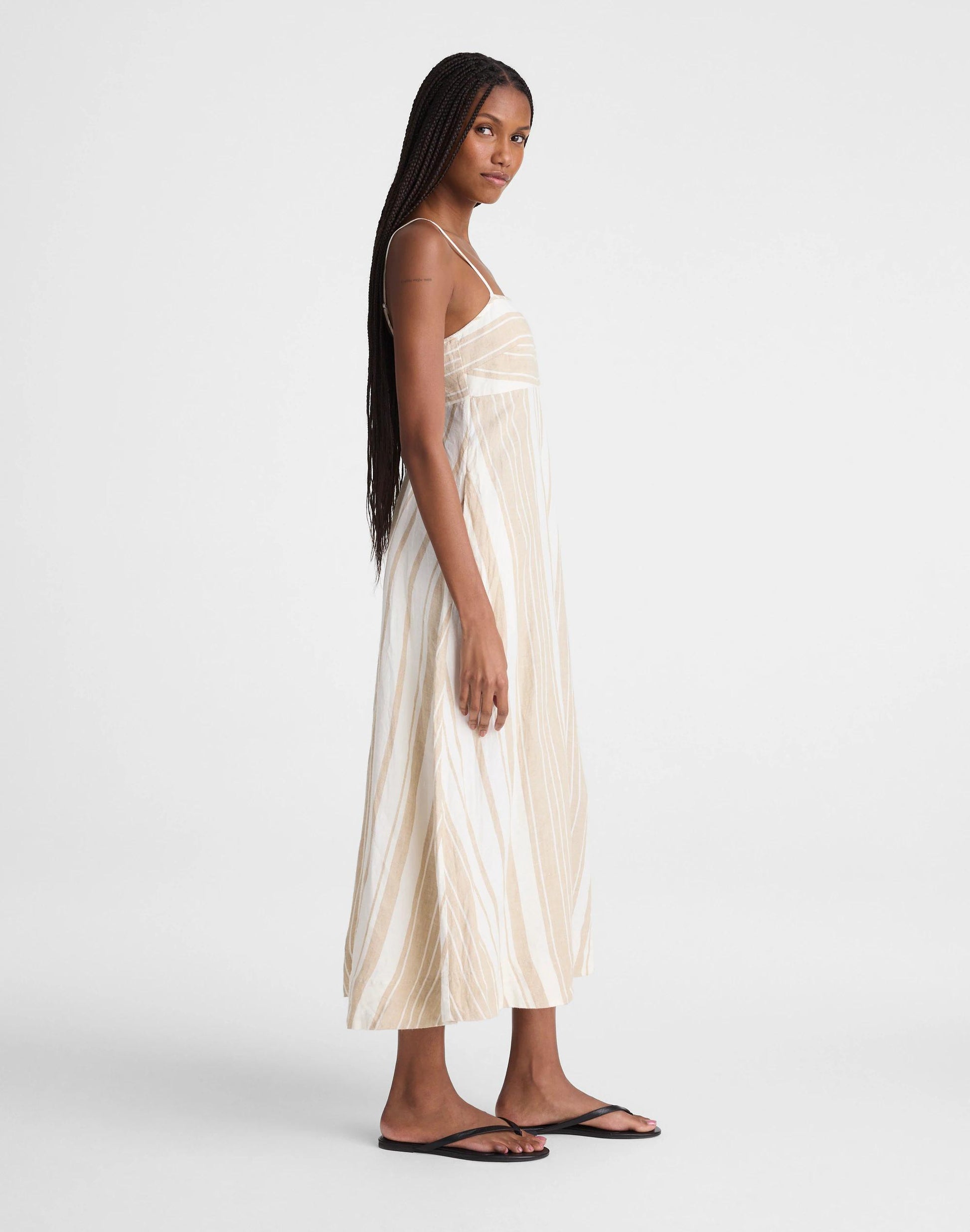 Madewell Empire-Waist Midi Dress in 100% Linen