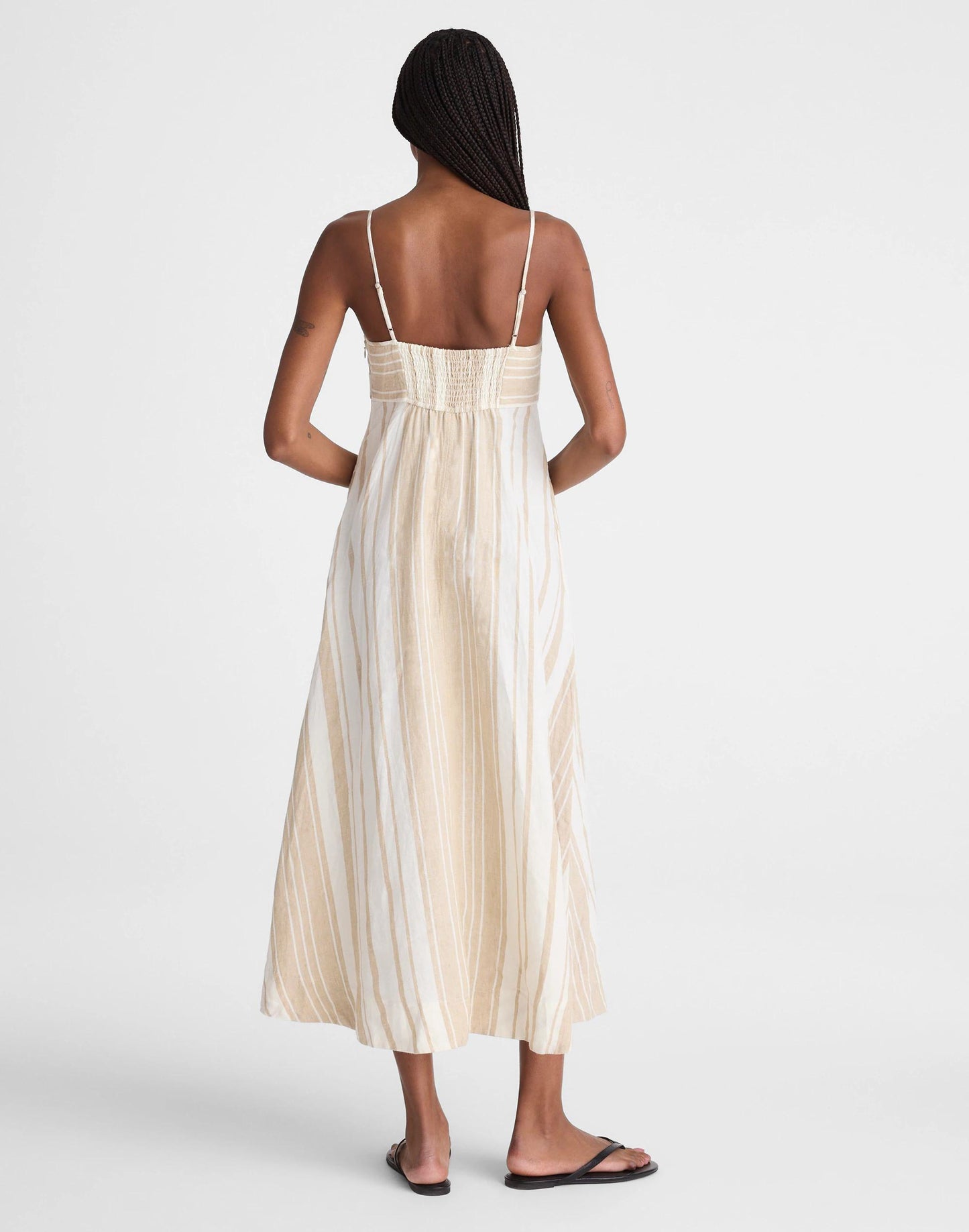 Madewell Empire-Waist Midi Dress in 100% Linen