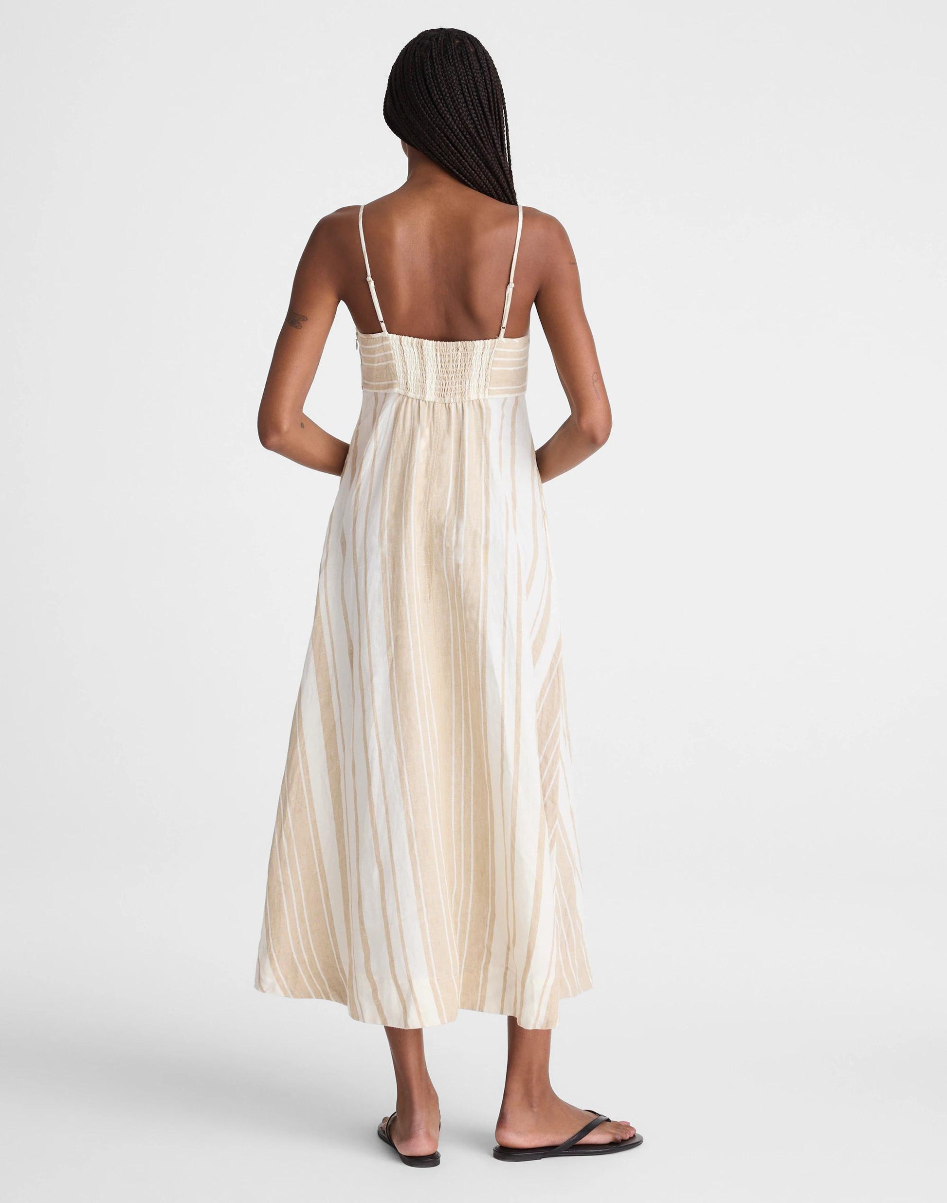 Madewell Empire-Waist Midi Dress in 100% Linen