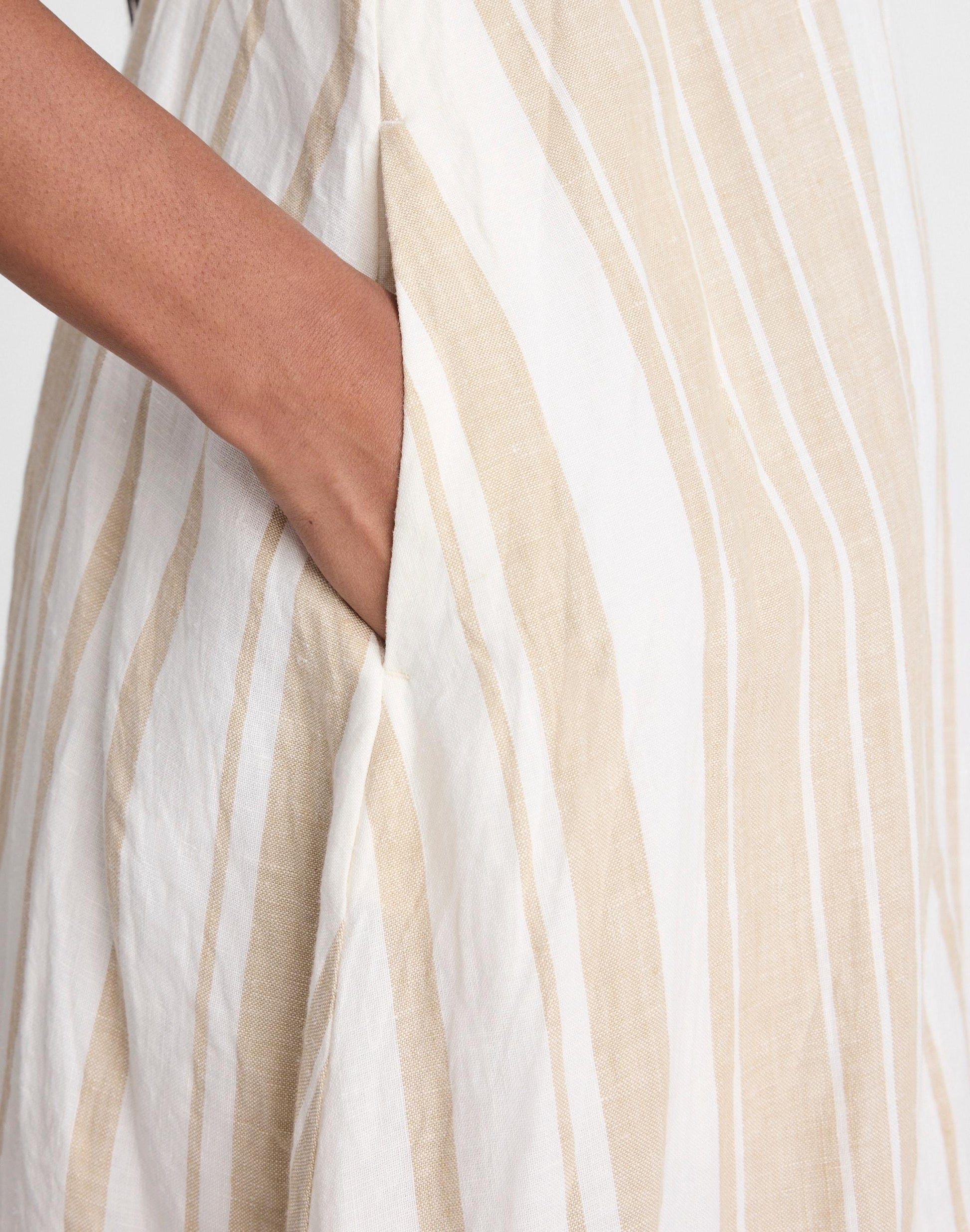 Madewell Empire-Waist Midi Dress in 100% Linen
