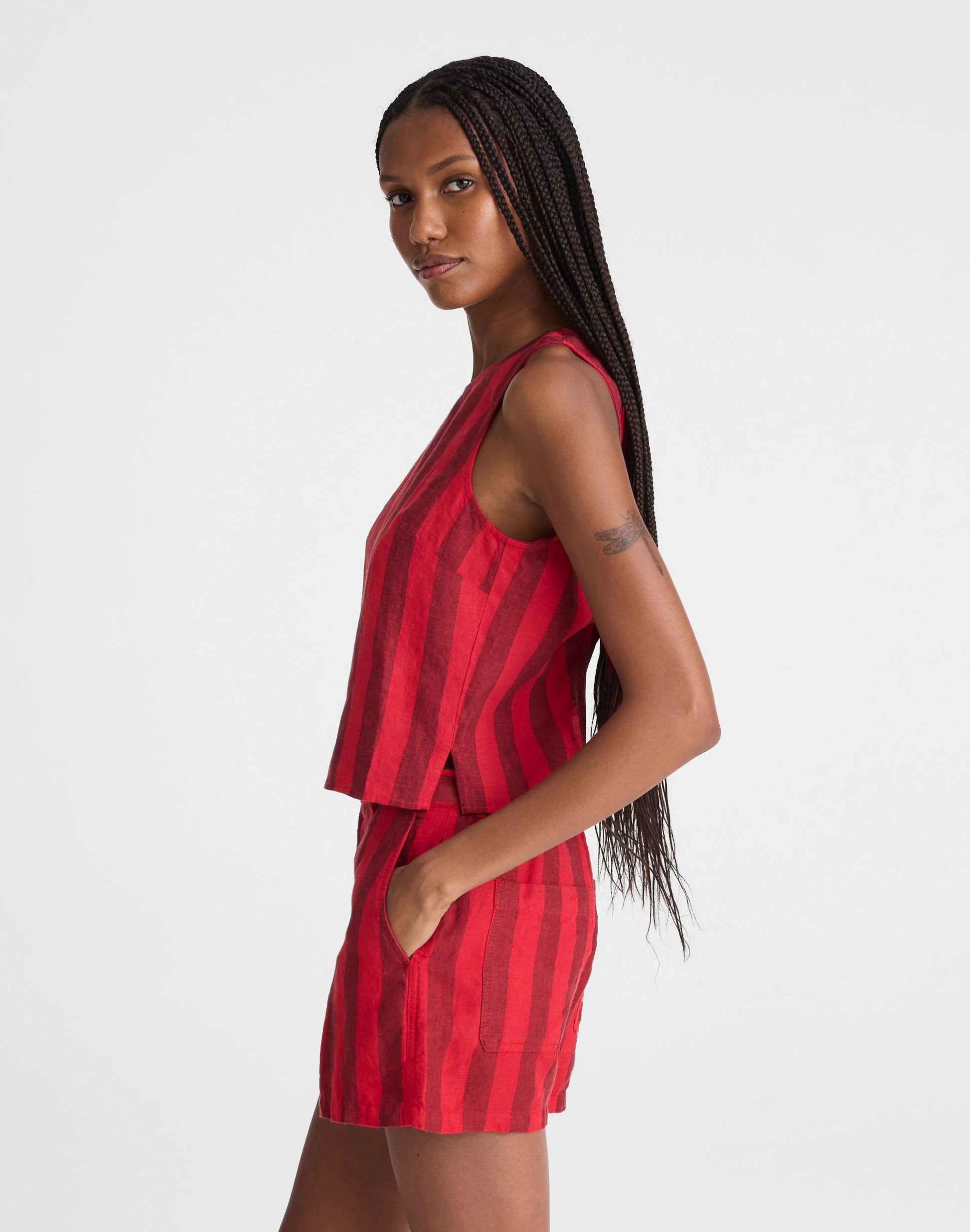 Madewell Tie-Back Shell Top in 100% Linen