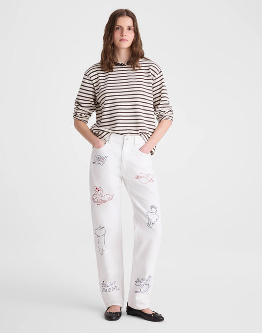 Madewell Embroidered Slim Boyfriend Jean