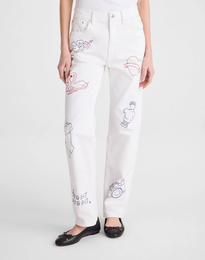 Madewell Embroidered Slim Boyfriend Jean