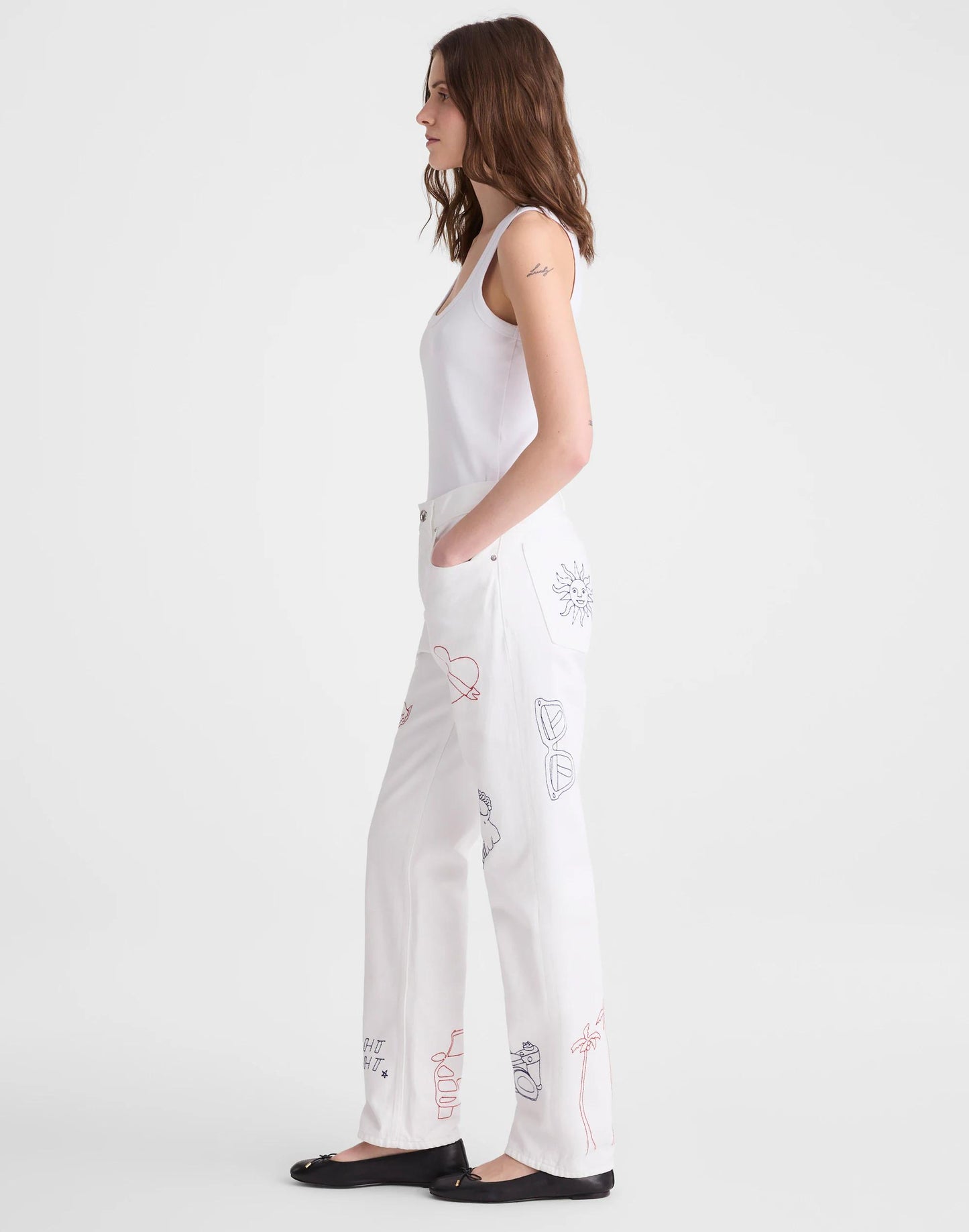 Madewell Embroidered Slim Boyfriend Jean