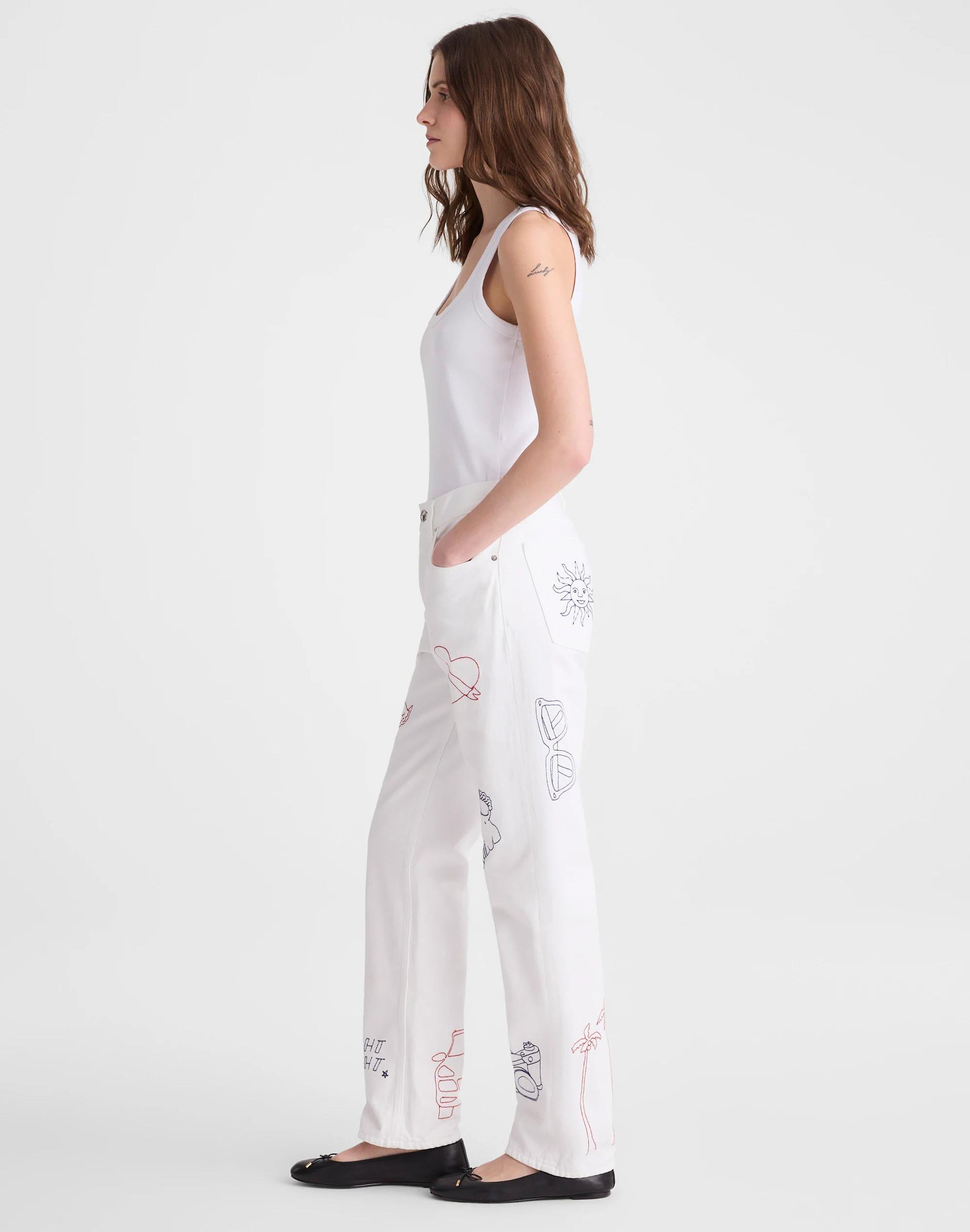 Madewell Embroidered Slim Boyfriend Jean