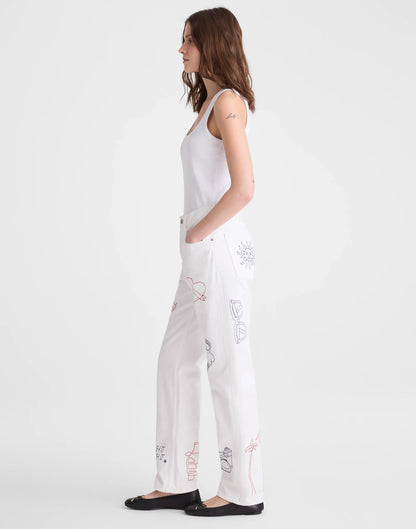 Madewell Embroidered Slim Boyfriend Jean
