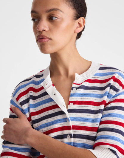 Madewell Textured Short-Sleeve Cardigan in 100% Cotton
