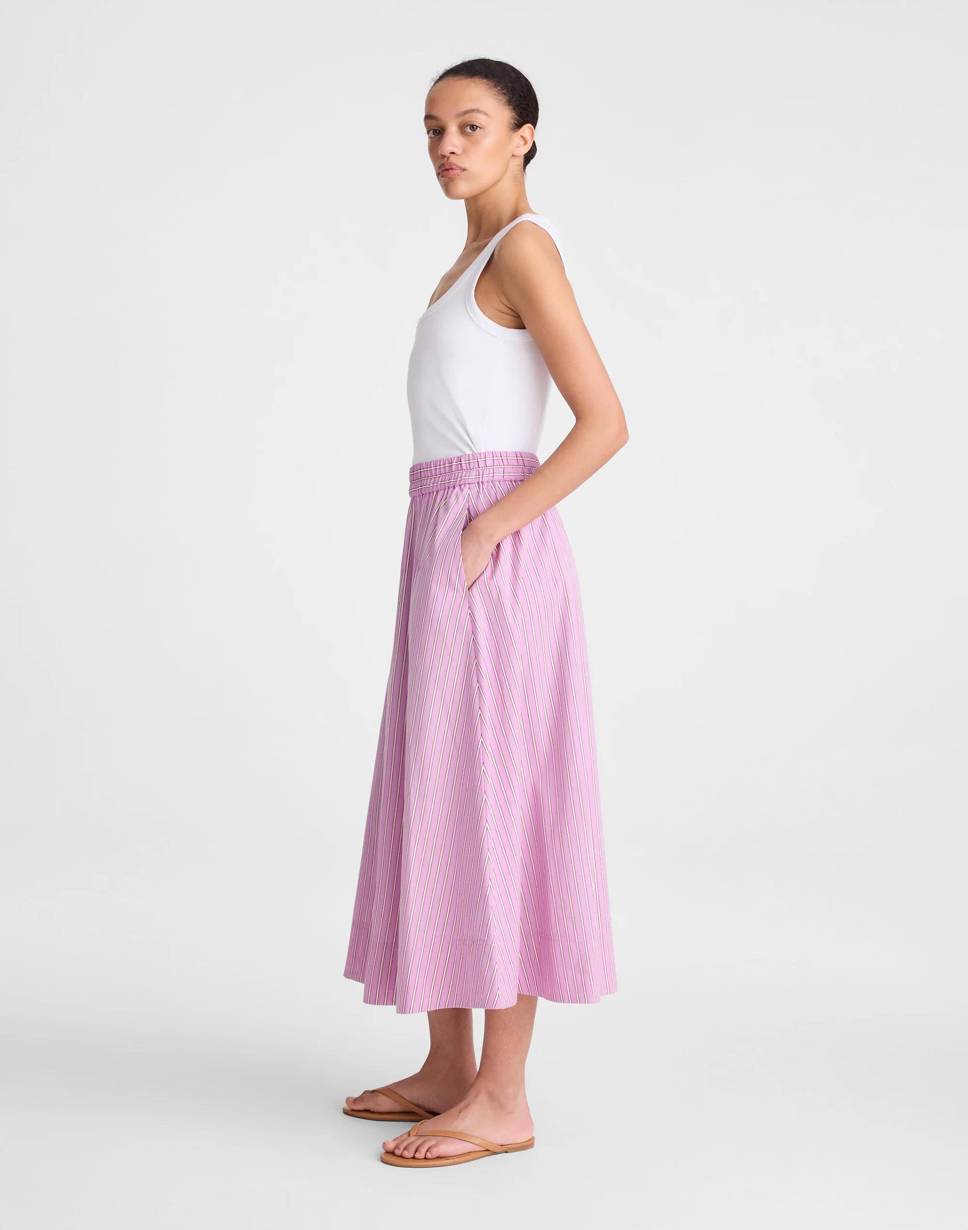 Madewell Midi Circle Skirt in Poplin