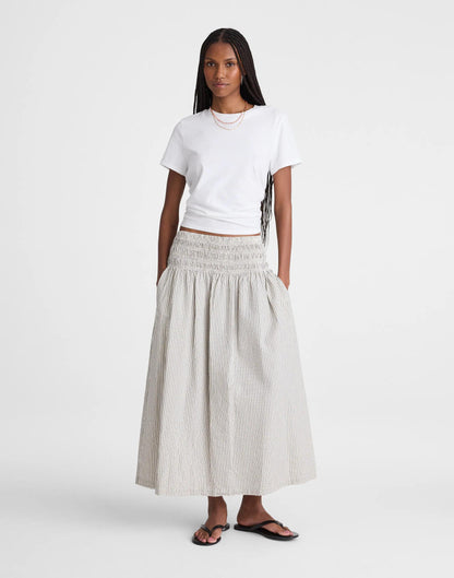 Madewell Sophia Midi Skirt in Seersucker