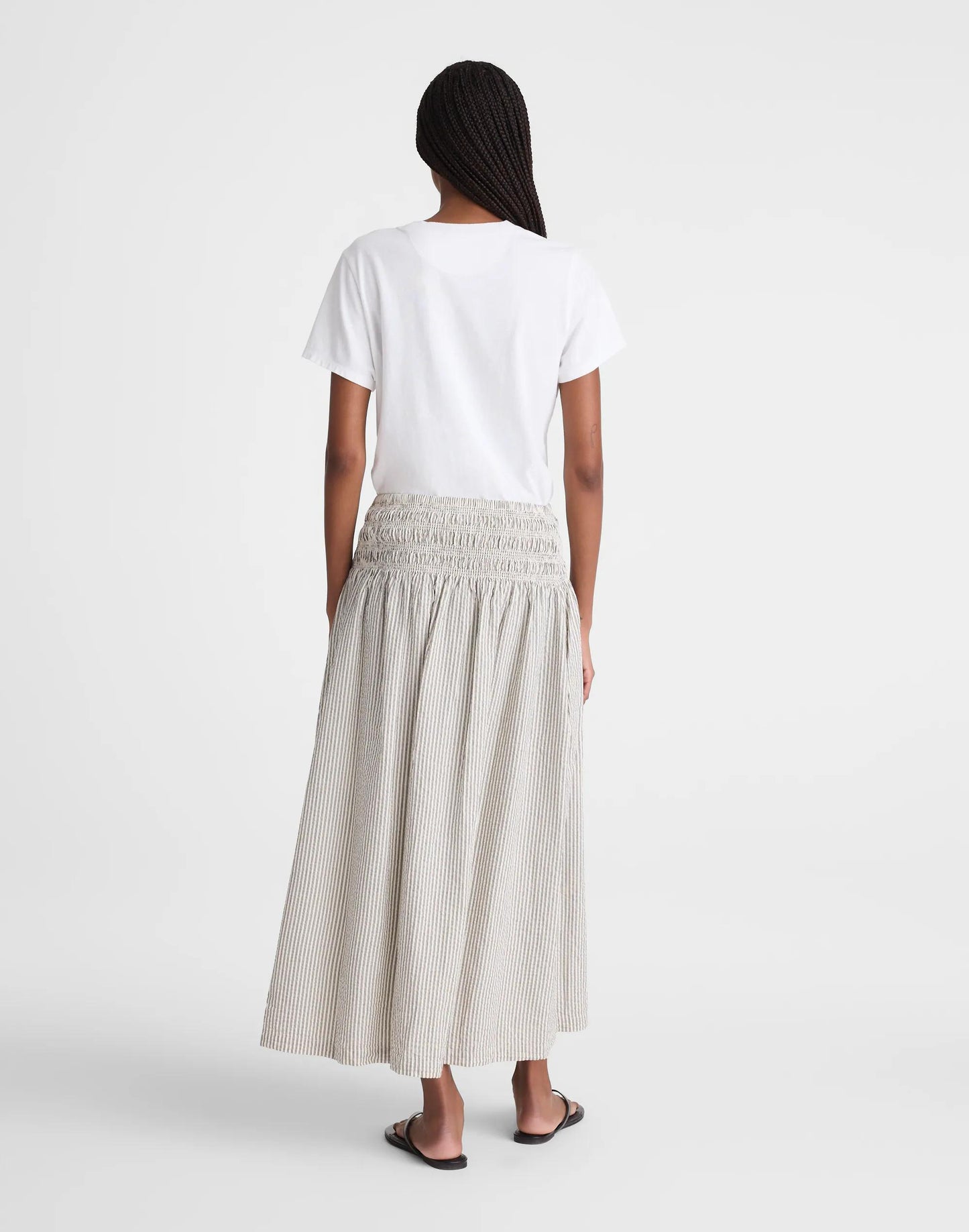 Madewell Sophia Midi Skirt in Seersucker