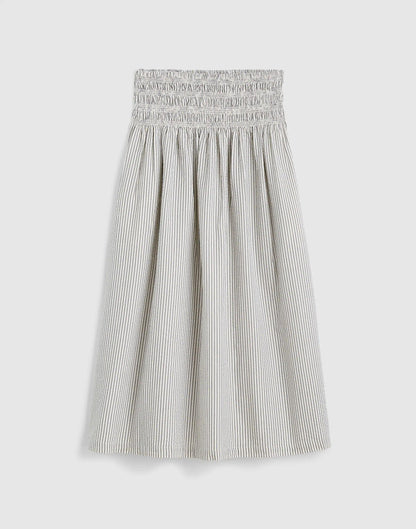 Madewell Sophia Midi Skirt in Seersucker