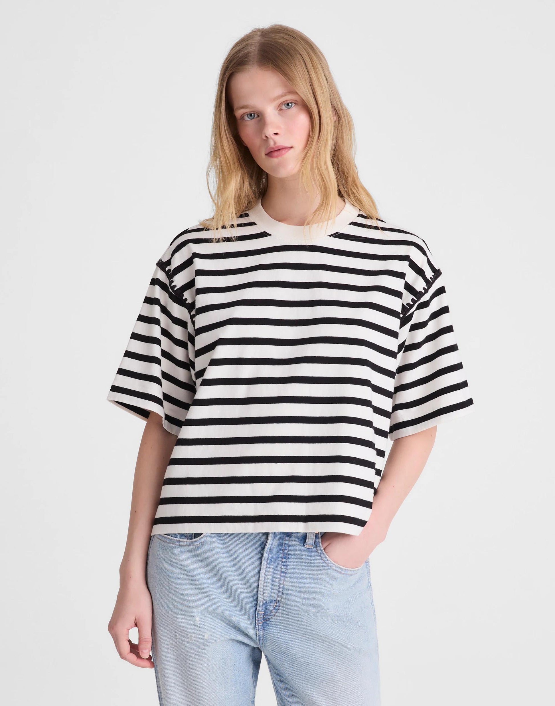 Madewell The Boxy Crop Tee in Allday Jersey