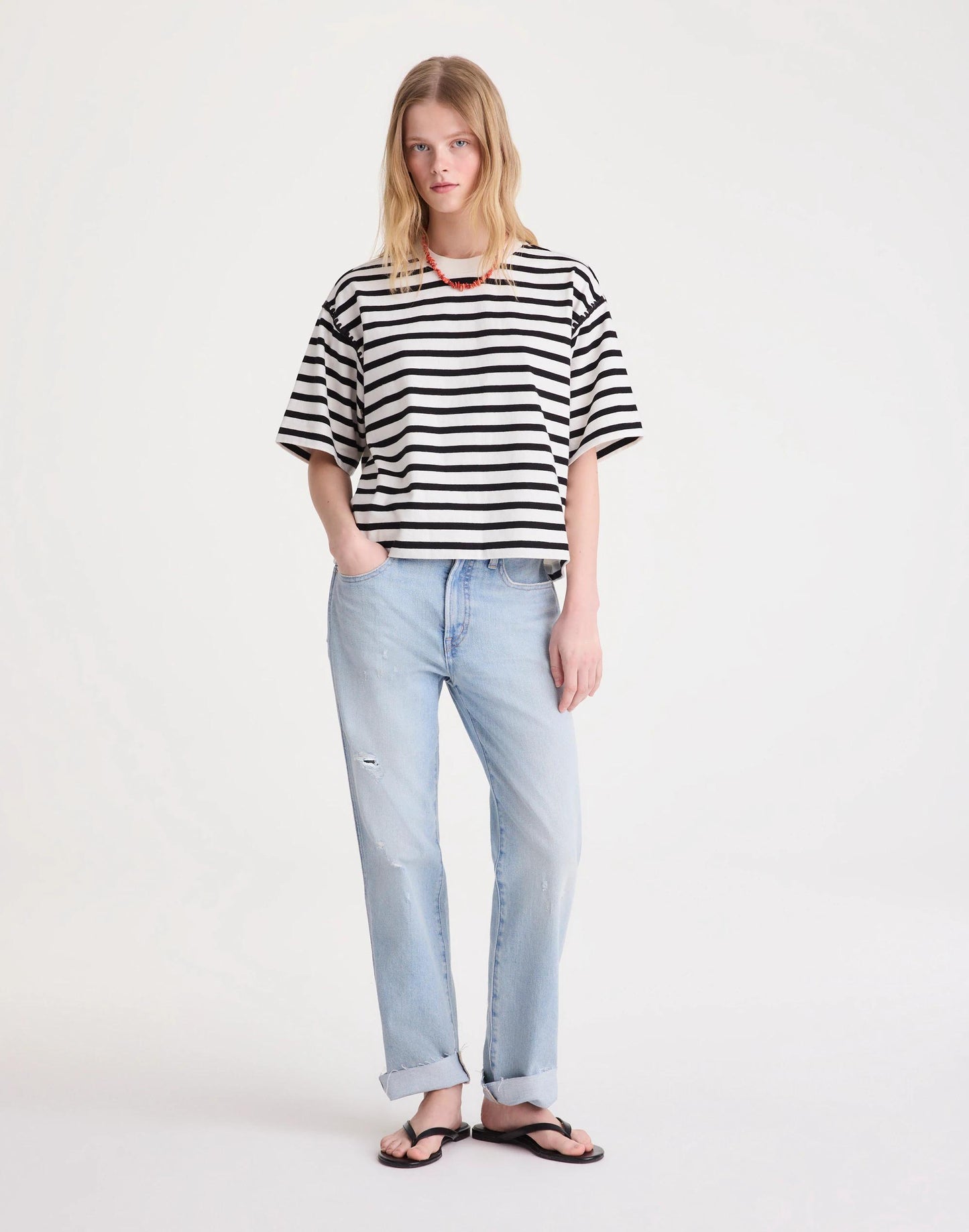 Madewell The Boxy Crop Tee in Allday Jersey